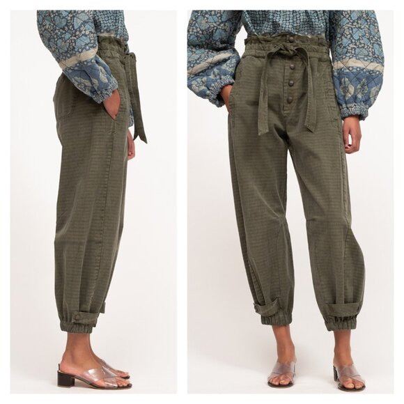 Sea New York Olive Green Cropped Pants - Picture 2 of 15